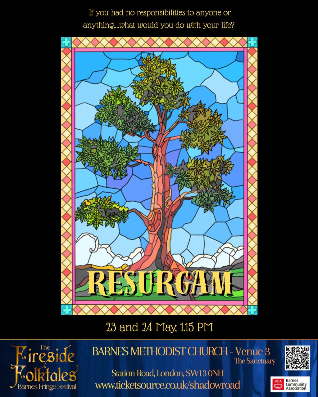 Resurgam-The Fireside Folktales Barnes Fringe Festival.
